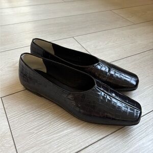 Freda Salvador Greta Flats Black/Brown Croc Combo 9.5